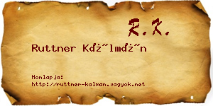 Ruttner Kálmán névjegykártya